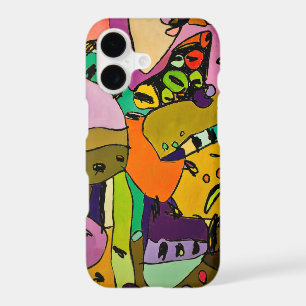 Étui de téléphone en art abstrait funky de Jennife