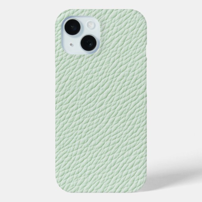 Étui de téléphone en cuir texturé vert menthe (Verso)