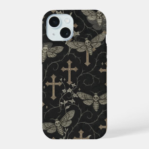 Étui de téléphone en damas gothique papillon de nu
