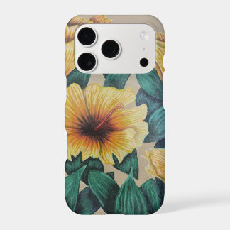Étui de téléphone en hibiscus jaune