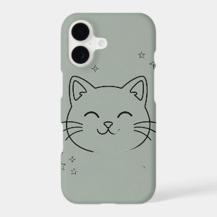 Étui de téléphone en ligne d'art de chat mignon