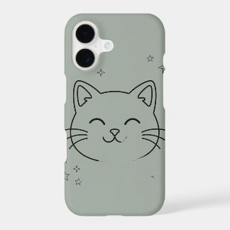 Étui de téléphone en ligne d'art de chat mignon |