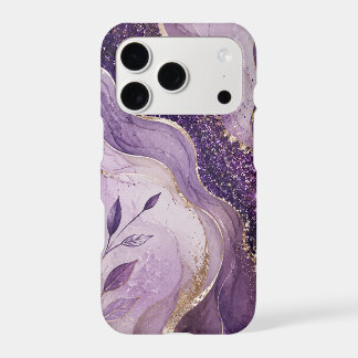 Étui de téléphone en marbre pailleté violet