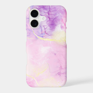 Étui de téléphone en marbre pastel avec veine d'or