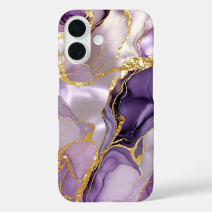 Étui de téléphone en marbre violet Levander Or Lux