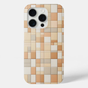 Étui de téléphone en mosaïque moderne beige et pêc