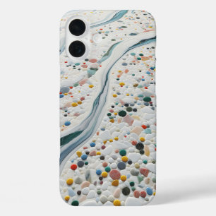 Étui de téléphone en pierre de galet colorée de lu