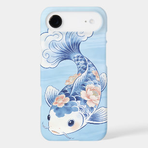 Étui de téléphone en porcelaine au poisson Koi élé