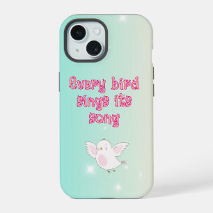 Étui de téléphone femme peinte et un oiseau