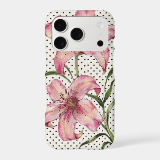Étui de téléphone Fleurs de Lys Roses et Points No