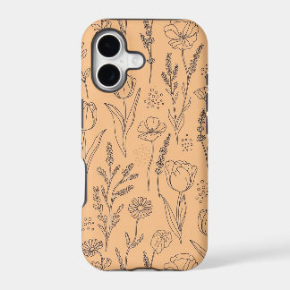 Étui de téléphone floral à une ligne de tulipes et