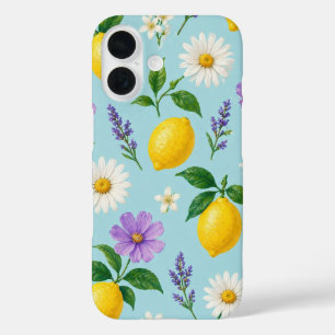 Étui de téléphone floral au citron minimaliste