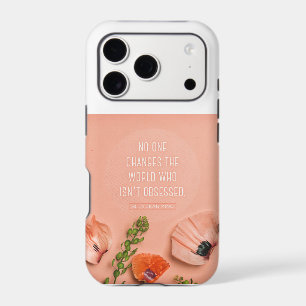 Étui de téléphone floral avec citation « Personne