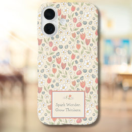 Étui de téléphone floral pour enseignants de rentr