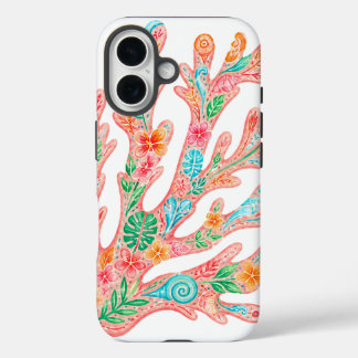 Étui de téléphone floral récif corallien tropical