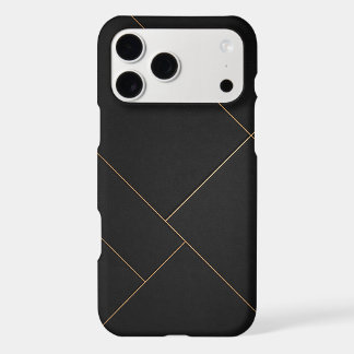 Étui de téléphone géométrique noir et or de luxe