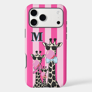 Étui de téléphone girafe mignonne initiale personn