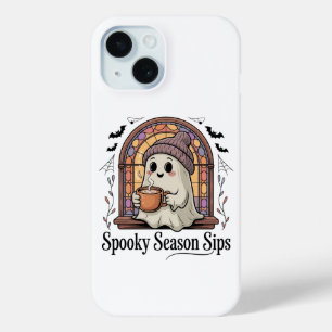 Étui de téléphone Halloween Café Fantôme Mignon