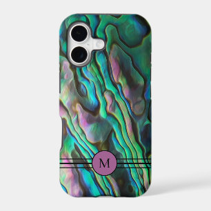 Étui de téléphone initial Paua Abalone peint de ma