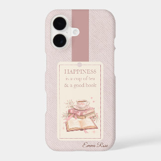 Étui de téléphone Livre et Thé | Cadeau de lecteur
