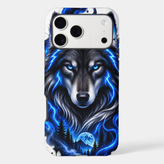 Étui de téléphone Loup Néon Bleu – Loup Sauvage Fé