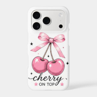 Étui de téléphone mignon avec nœud cerise rose