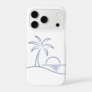 Étui de téléphone minimaliste avec palmier et océa