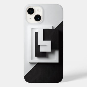 Étui de téléphone minimaliste noir et blanc modern