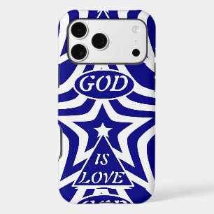 Étui de téléphone Navy Blue & White Star - "Dieu e