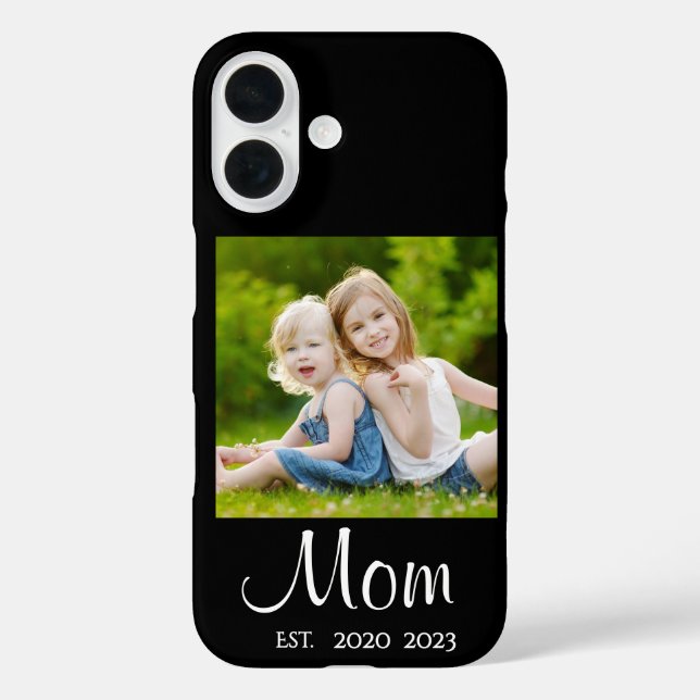 Étui de téléphone noir avec script établi par mama (Verso)