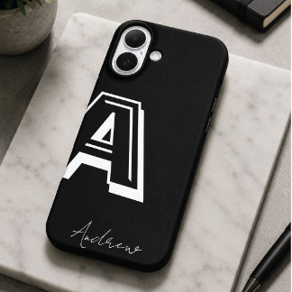 Étui de téléphone noir - nom personnalisé