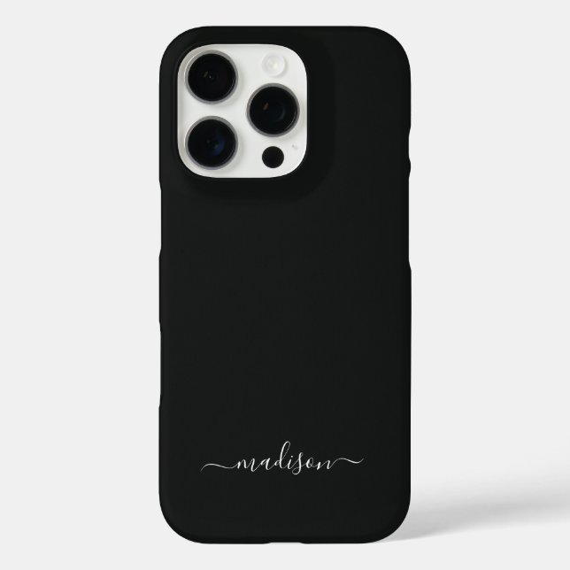 Étui de téléphone noir personnalisé avec nom perso (Verso)