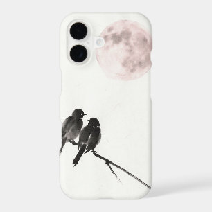 Étui de téléphone Pastel Soft Moon Birds - iPhone