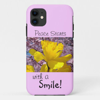 Étui de téléphone Peace commence avec un Sourire P
