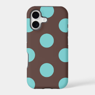 Étui de téléphone : pois (marron et bleu)