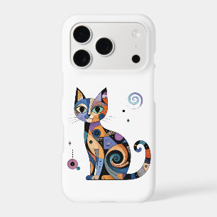 Étui de téléphone pour chat coloré vintage pour am