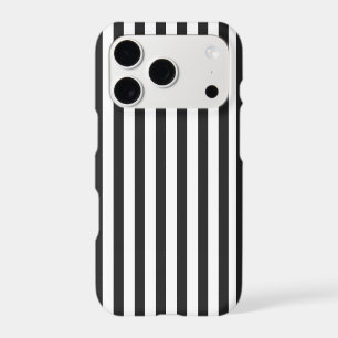Étui de téléphone rayé noir et blanc classique – M