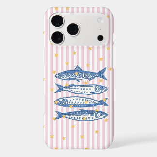 Étui de téléphone rayé poisson rose | Esthétique c