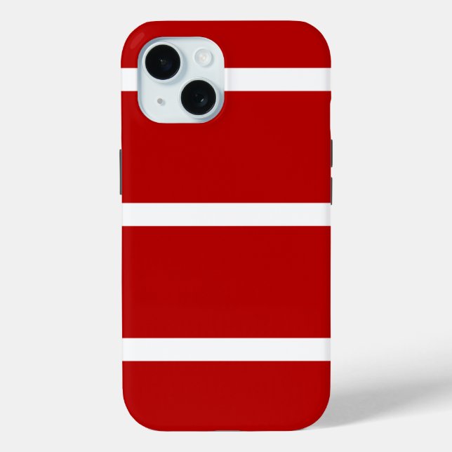 Étui de téléphone rayé rouge et blanc  (Verso)