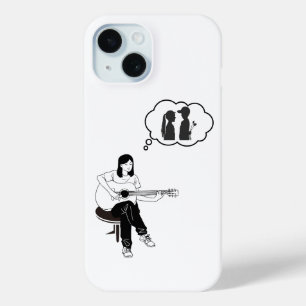 Étui de téléphone Rêverie de fille à la guitare