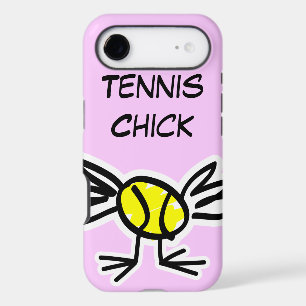 Étui de téléphone rose avec motif de tennis