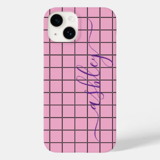 Étui de téléphone rose clair de luxe avec nom pers
