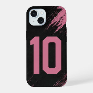 Étui de téléphone rose et noir personnalisé numéro