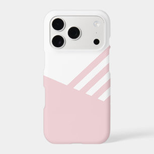 Étui de téléphone rose pastel et blanc moderne dia
