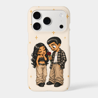 Étui de téléphone Rose Rouge Couple Amour Chicano
