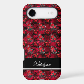 Étui de téléphone Rose Rouge | Nom personnalisé