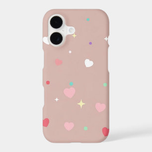 Étui de téléphone sans couture Cœurs doux et paill