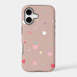 Étui de téléphone sans couture Cœurs doux kawaii e