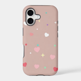 Étui de téléphone sans couture Cœurs doux kawaii e