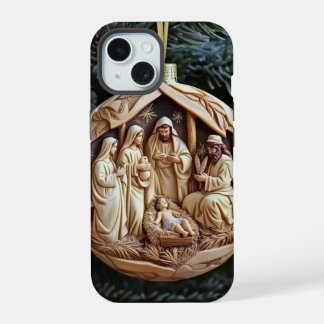 Étui de téléphone Scène de la Nativité chrétienne 